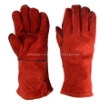 Красный кожаный 35см утепленные перчатки заварки